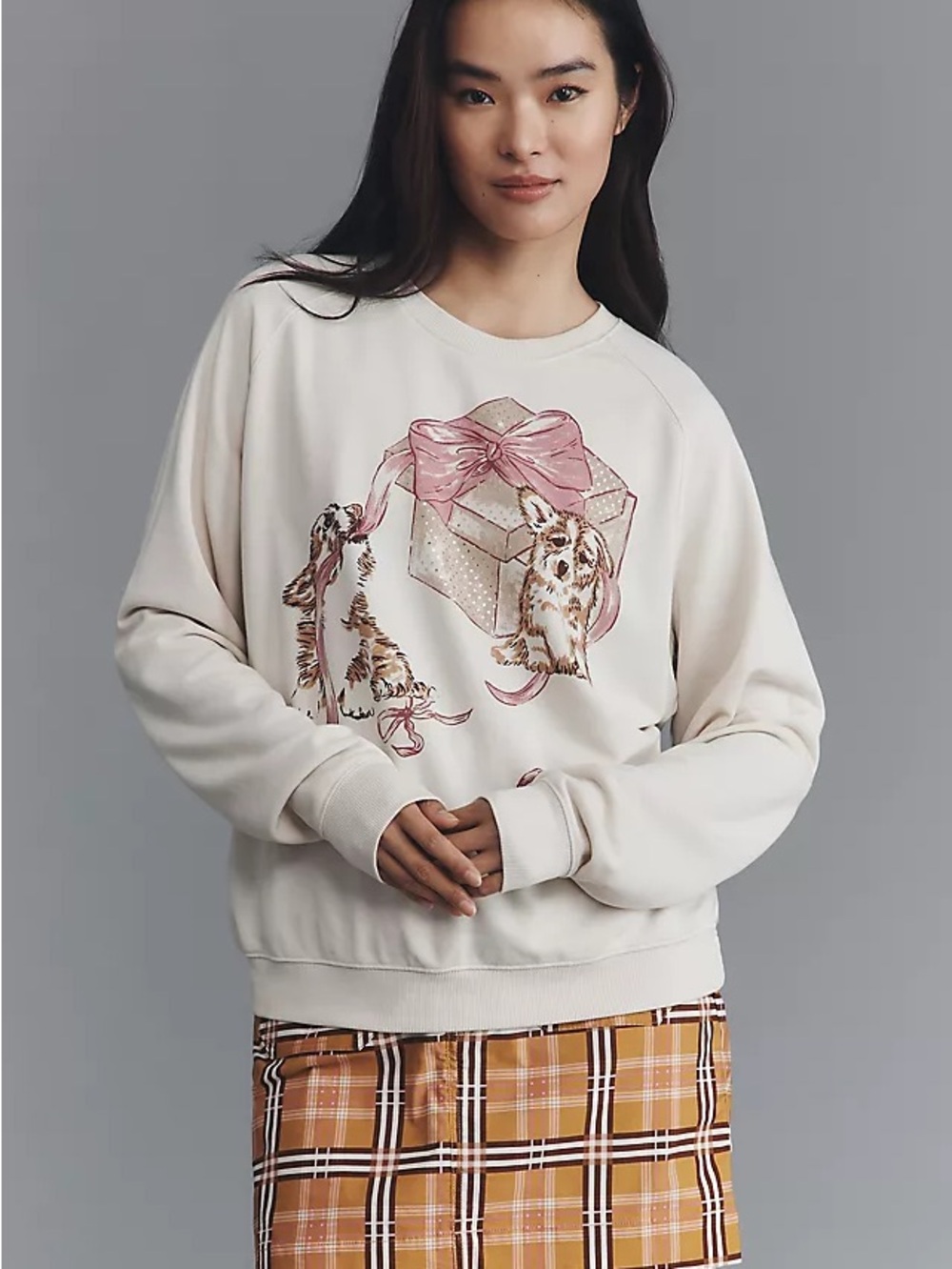 MAEVE ANTHROPOLOGIE Animal Friends Crew Neck Sweatshirt Long Sleeve Pullover XS - Picture 1 of 7